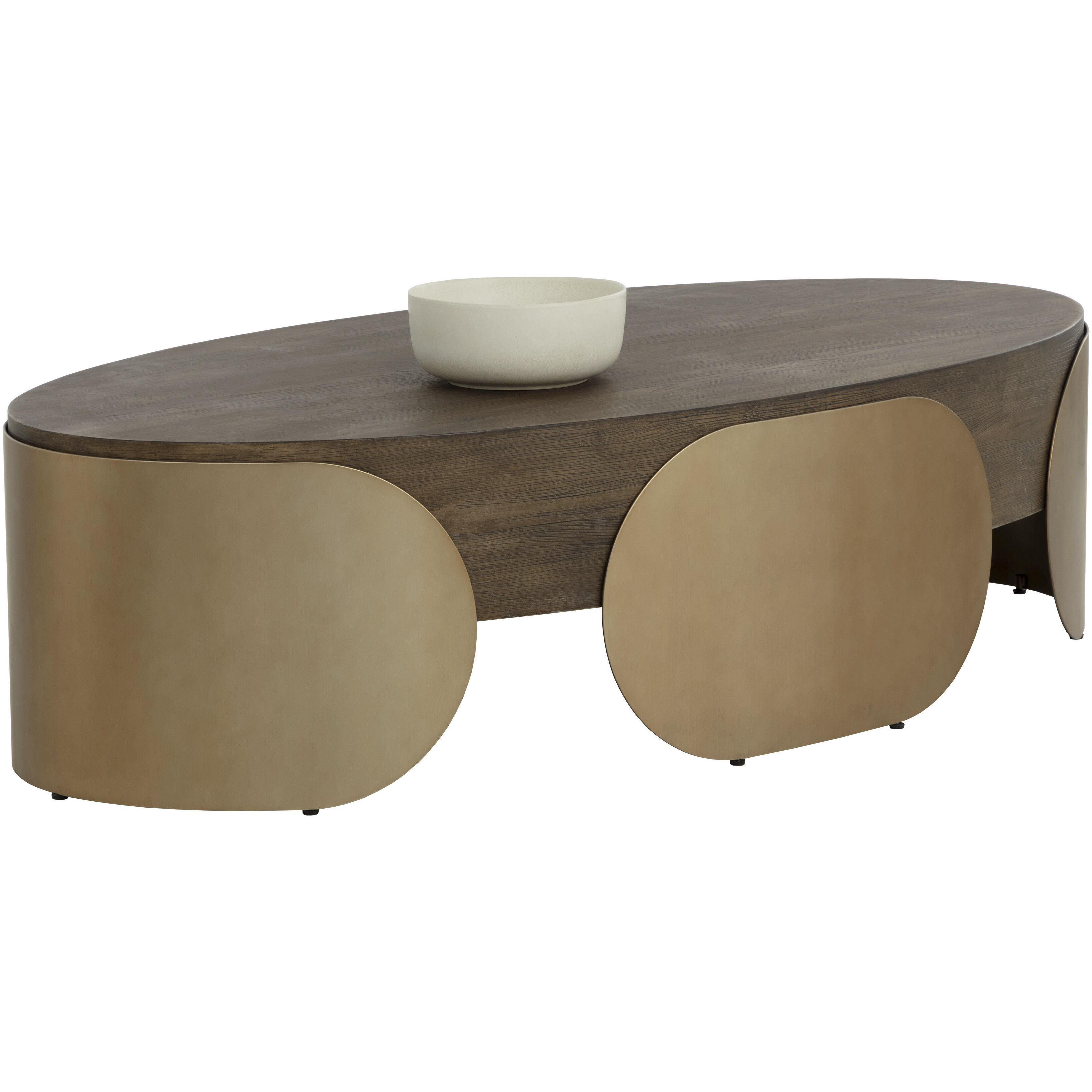 Amarula 65 X 35 inch Dark Brown / Antique Brass Outdoor Coffee Table